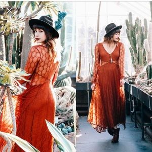 Free People Guinevere Lace Maxi Dress Size M